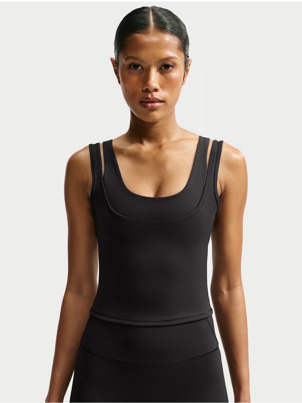 NikeSKIMS Matte Double-Strap Scoop Tank Top in Obsidian XS